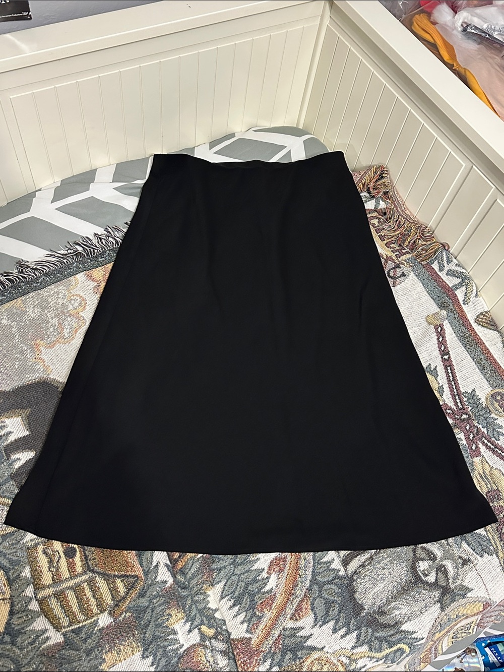 Hilary Radley Black A-Line Midi Skirt